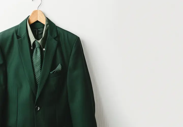 Garnitur w ciemnej zieleni - Nowoczesny wygląd i elegancja w jednym.