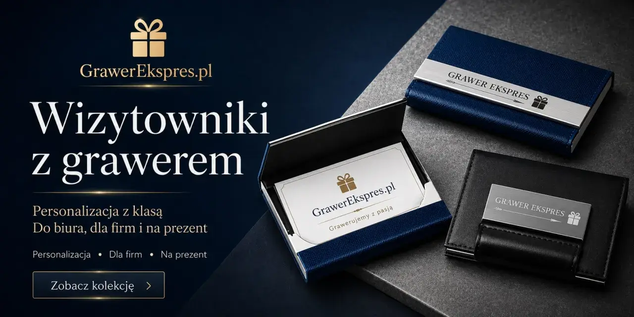 Eleganckie wizytowniki z grawerem, idealne na prezent. Dowiedz się, co to monogram i jak spersonalizować swój wizytownik.